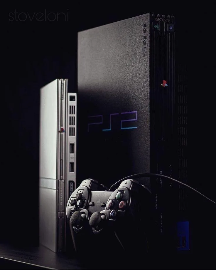 PlayStation 2 console and controller